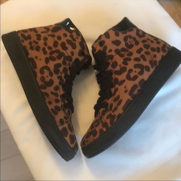BAMBOO LEOPARD MOTIF HIGH TOP SNEAKERS.  N… - Picture 3 of 8